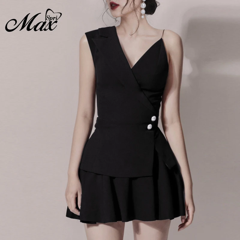 Женский Асимметричный комплект из двух предметов Max Spri облегающая мини-юбка без