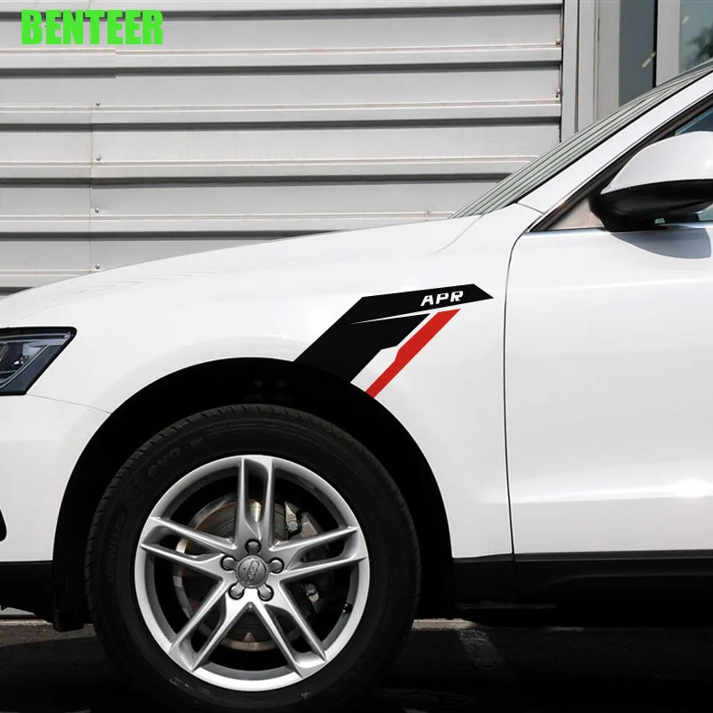 2 шт. APR power Motosports car стильные автомобильные наклейки для Audi TT A3 A5 A6 A7 A8 Volkswagen golf6 golf7 mk6 mk7 R20 GTI автомобильный Стайлинг - Название цвета: Черный