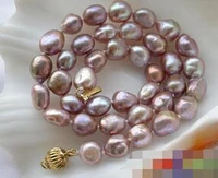 free shipping 17 8 10mm lavender purple fw cultured pearl necklace
