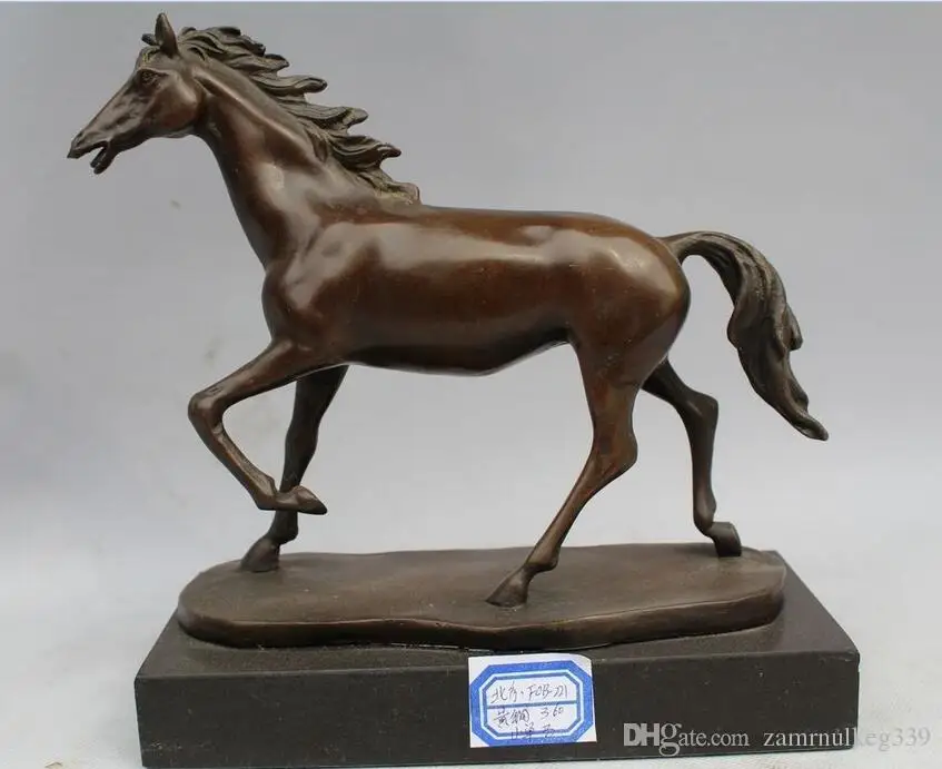 Китайская Художественная Скульптура бронзовая медная мраморная лошадь