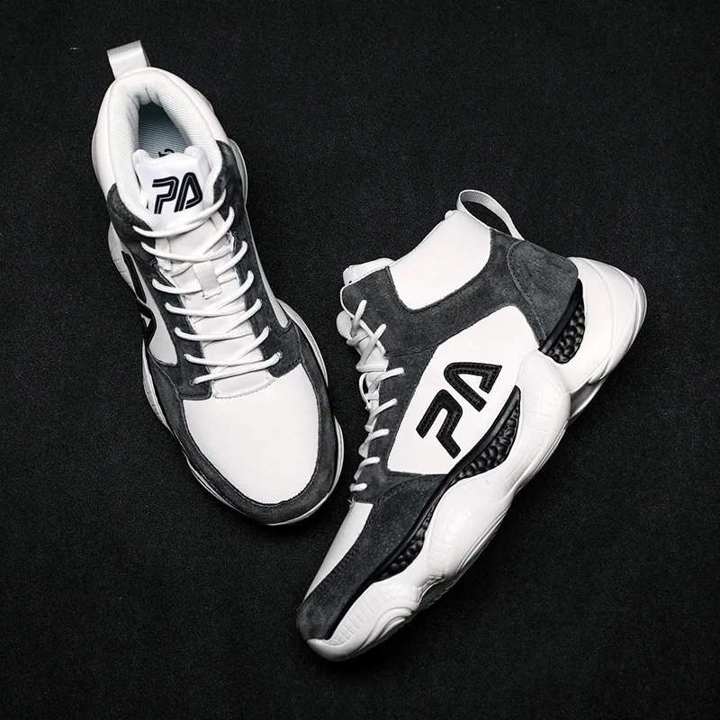 Новинка мужские высокие кроссовки на шнуровке повседневная обувь платформе