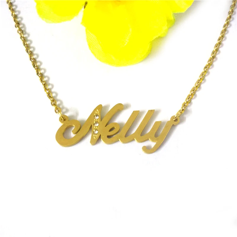 FairLadyHood Custom Personalized &quotNelly&quot Name Necklace Women Pendant &amp Stainless Steel Jewelry Valentine's Gift | Украшения