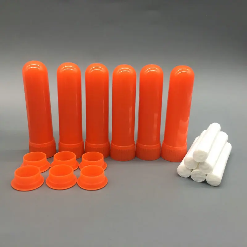 orange 50 комплектов эфирное масло ароматерапия цветные пустой носовой трубки для ингаляции палочки, Пустые контейнеры для носовых ингаляторов s(10 цветов - Цвет: orange