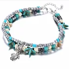 Браслет на лодыжку Женский, многослойный, винтажный, с ракушками и морскими звездами, ручной работы, богемный ювелирный подарок #271745