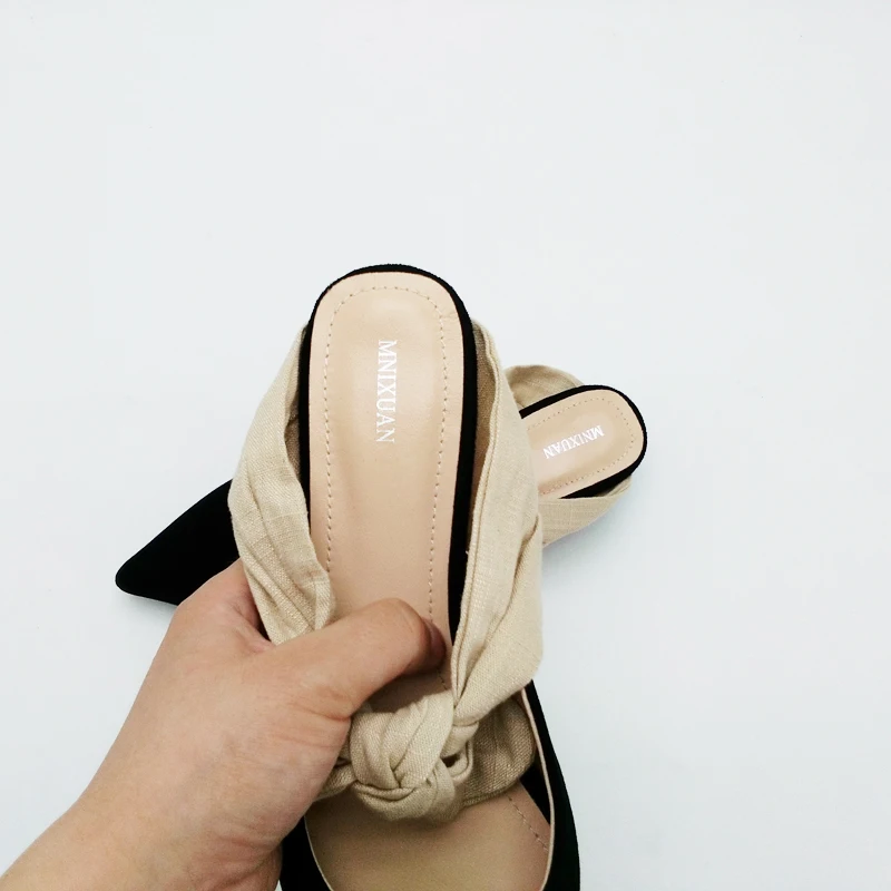 Женские туфли шлепанцы без задника 2017 новая летняя однотонная повседневная