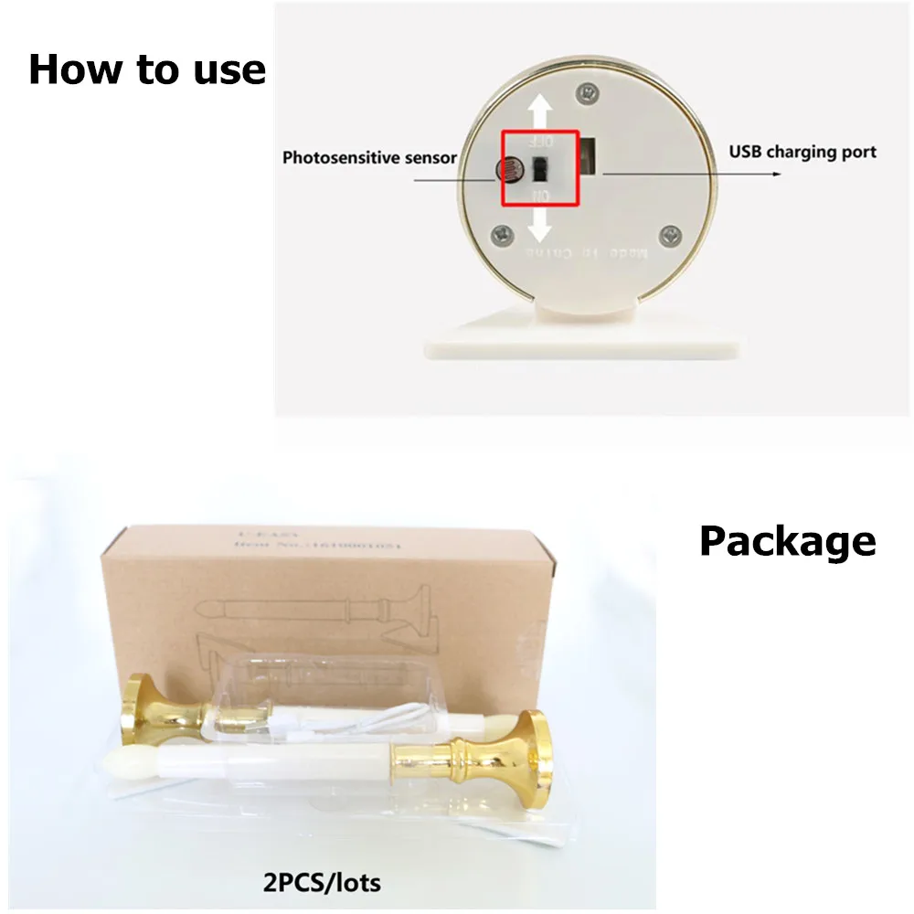 Светодиодные свечи Bougie с датчиком присутствия электрические аккумулятором и USB