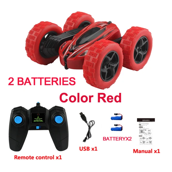 JJRC Rc автомобиль Высокая скорость 3D флип пульт дистанционного управления автомобиль дрейф Багги гусеничный батарея управляемый трюк машина радиоуправляемые автомобили - Цвет: red with 2 battery
