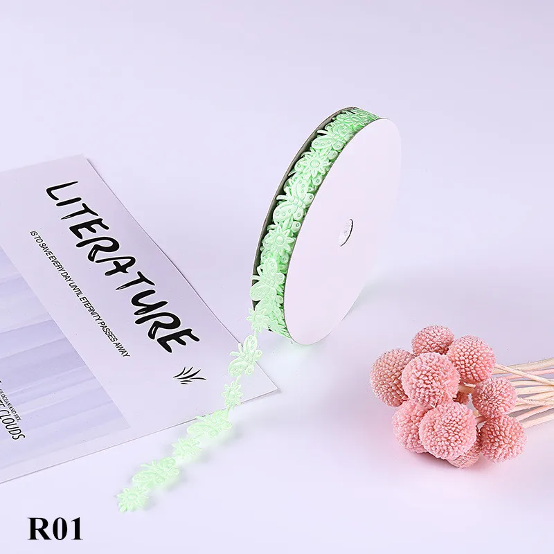 R01 5 ярдов/лот 15 мм кружевная лента бабочки вышитые ткани DIY Свадебные украшения кружева отделка Швейные аксессуары цветы - Цвет: R01