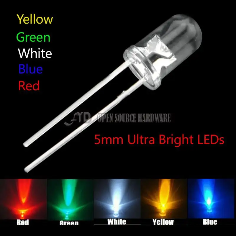 100 шт. новый 5 мм круглый супер яркий синий светильник диод|led light diode|light diode5mm round |