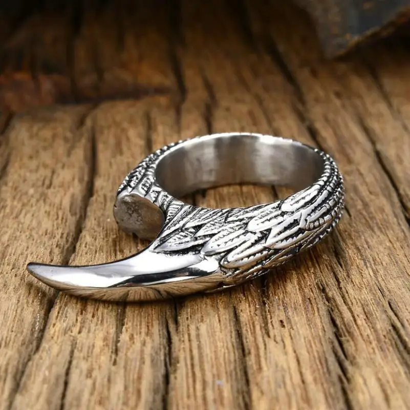 Мужское кольцо из нержавеющей стали Винтажное Феникс огненная птица
