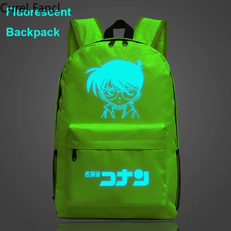Новинка флуоресцентная светящаяся школьная сумка с аниме детективом Конаном для