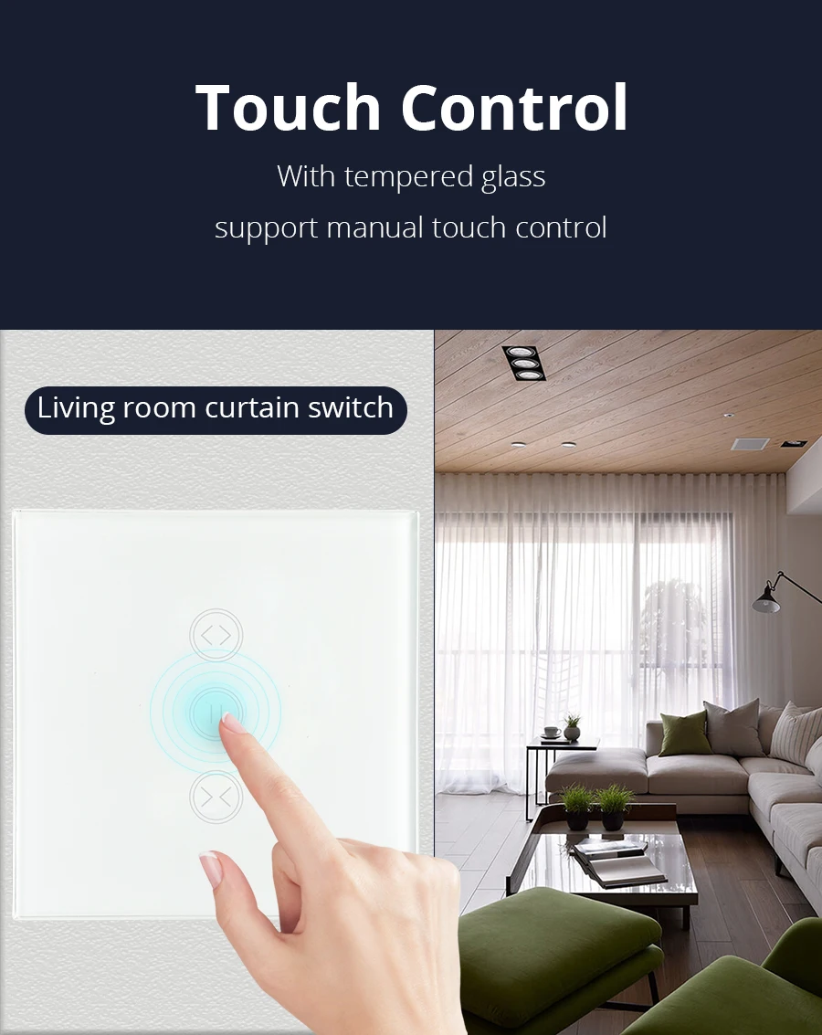 Zigbee EU настенный переключатель для штор, совместимый с SmartThing Hub для электрических штор, моторизованный роликовый тент