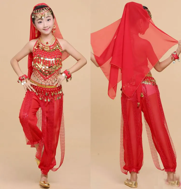 Детские костюмы для танца живота девочек комплект индийская одежда выступления