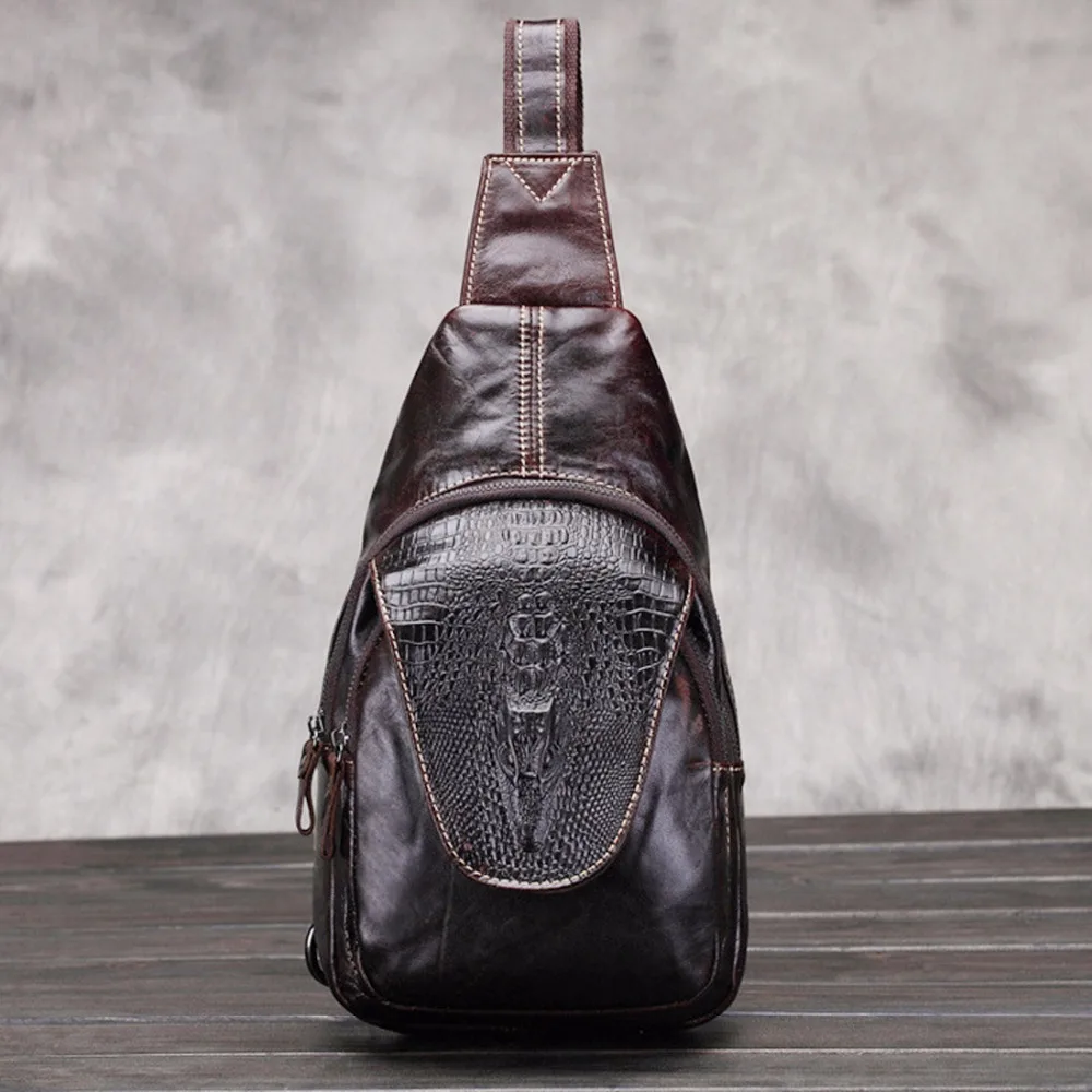 Сумка мессенджер мужская из натуральной кожи саквояж на плечо вощеной воловьей