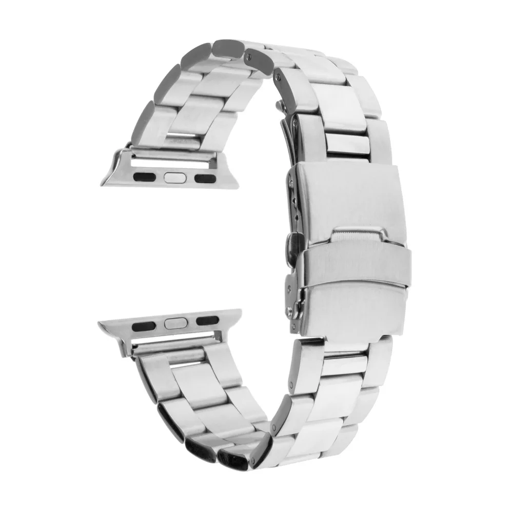 Ремешок для часов из нержавеющей стали сменный Браслет с пряжкой iWatch Apple Watch 38 мм 42