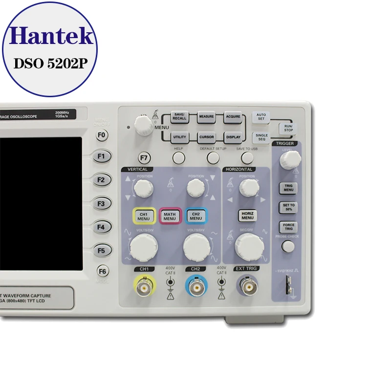 Цифровой осциллограф Hantek DSO5202P 200 МГц 2 канала 1 Гвыб/с 7 дюймовый TFT ЖК дисплей