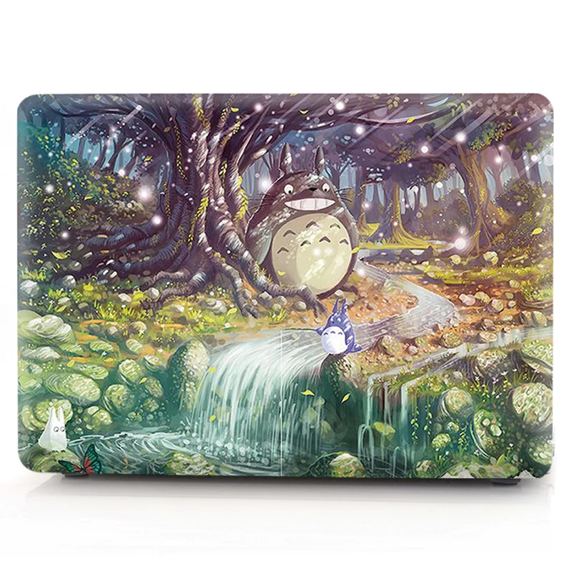 Totoro Shell Hard Laptop Case For Macbook Air Pro Retina 11 12 13.3 15.4 inch 2018 new 13 15 With Touch Bar Keyboard Cover+film |