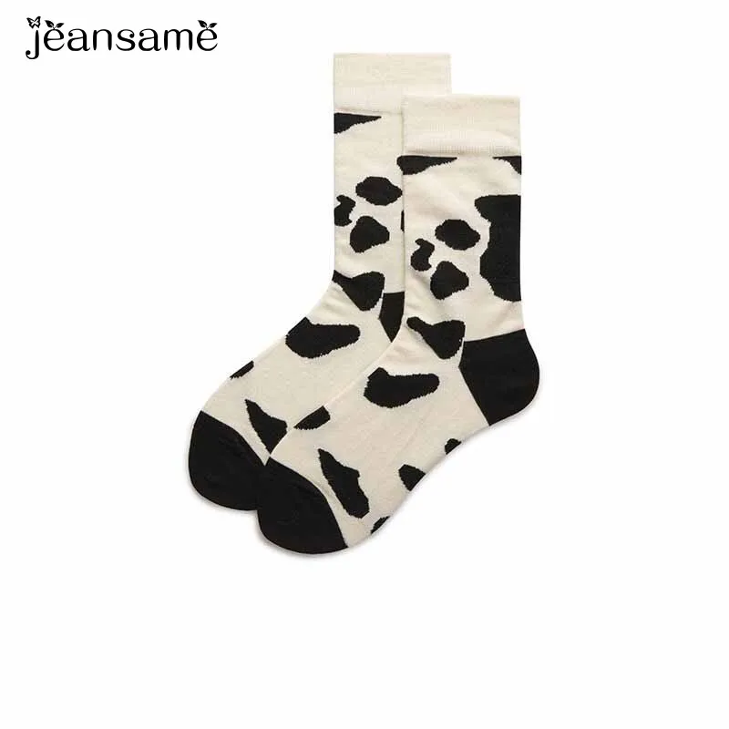 Dairy Cow Comfortable Cotton Socks Stylish Casual lover Breathable Blend elastic Warm Wear Resistant lady thermal harajuku lot | Женская