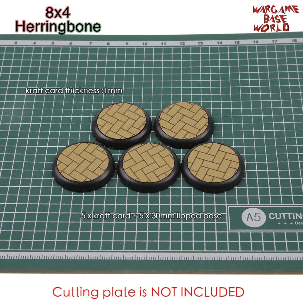 8x4Herringbone Крафт-карты текстуры основы-30 мм lipped основы-текстуры основы для Warhammer - Цвет: 8x4Herringbone