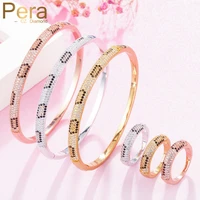 pera unique design brand jewelry micro pave cubic zirconia cobra slim shape fashion women bangle and rings sets for gift z044