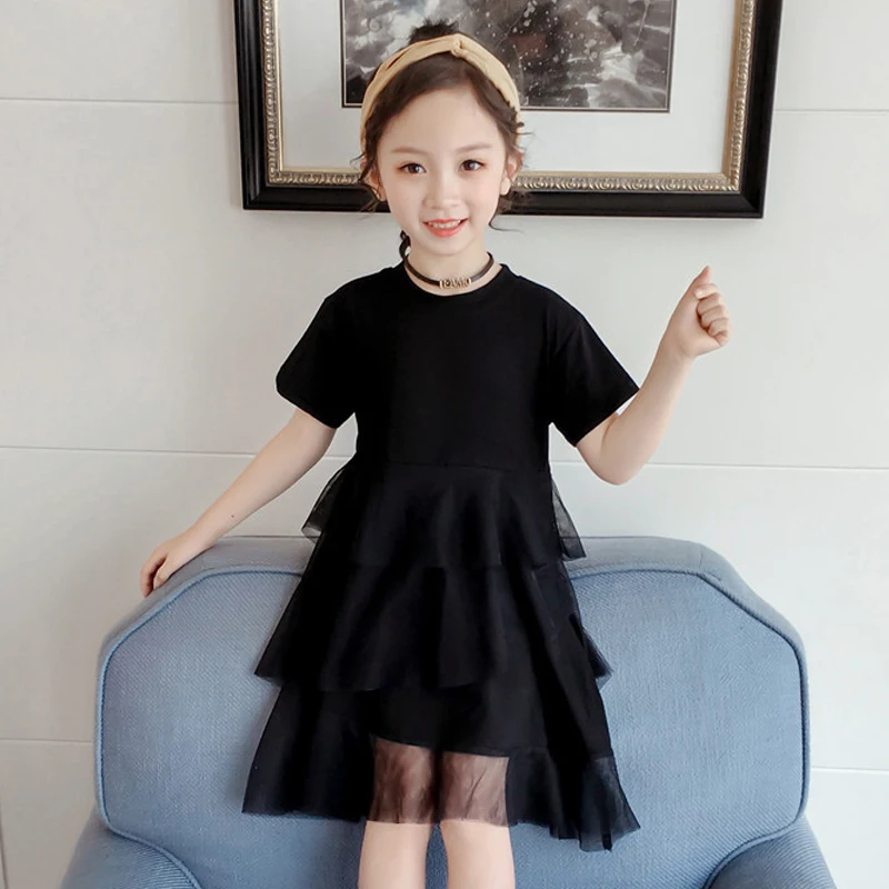 Girls Dresses 2019 Summer New Children's Wear Sweet Loose Fairy Multi-Layer Mesh Stitching Cake Dress | Детская одежда и обувь