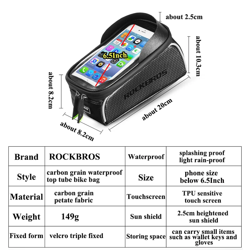 Rockbros велосипедное седло сумка передняя рамка кошелек туба 6 5 дюймов