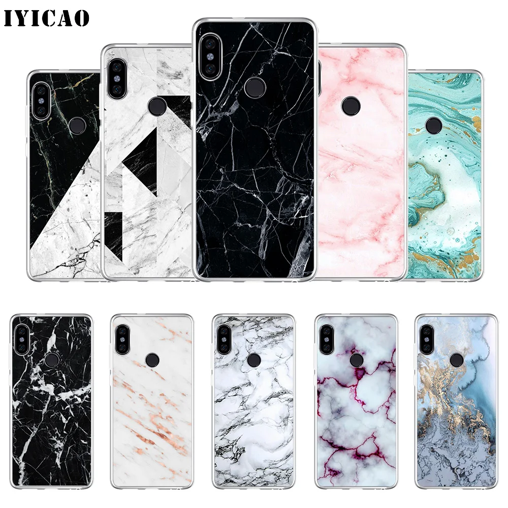 IYICAO золотой мраморный коллаж Модный мягкий силиконовый чехол для телефона Xiaomi