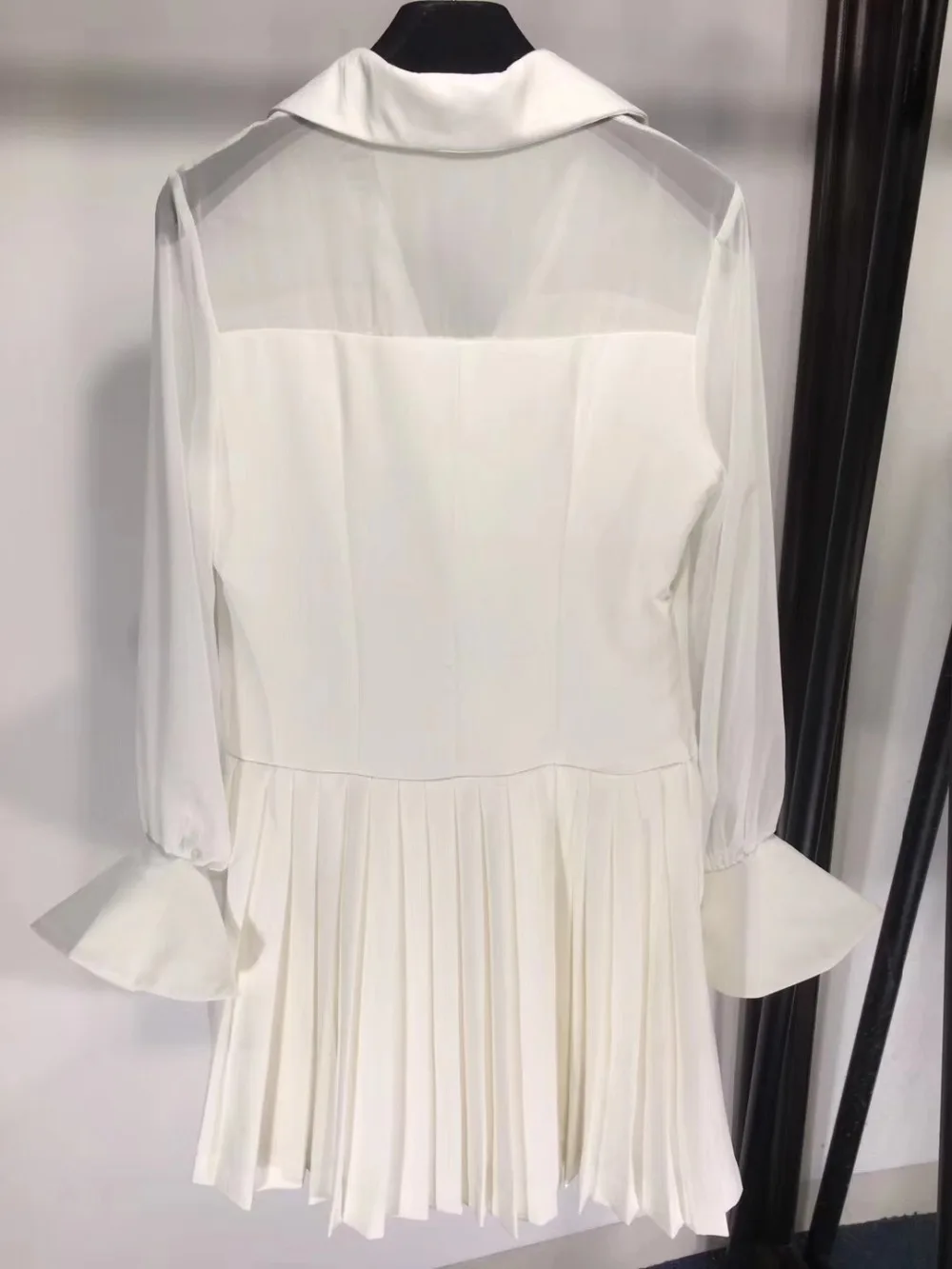 Женское платье рубашка шифоновый пиджак с длинным рукавом и отложным воротником