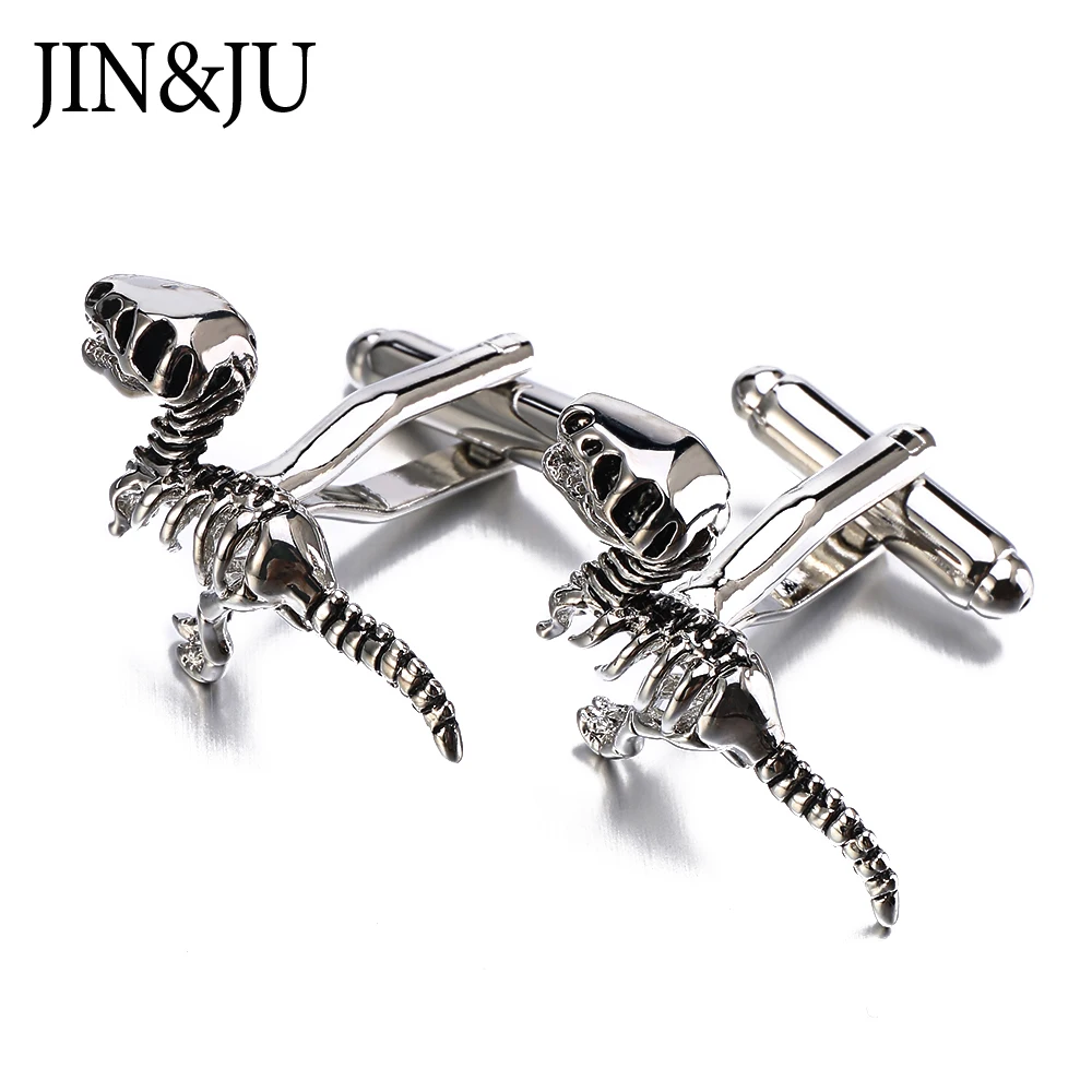 JIN & JU распродажа настоящие серебряные запонки с динозаврами металлические для