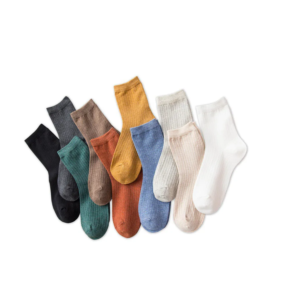 

New Color Harajuku Retro Women Lady Cotton Loose Socks Spring Autumn Winter In Tube Korean Designer Cute Socks