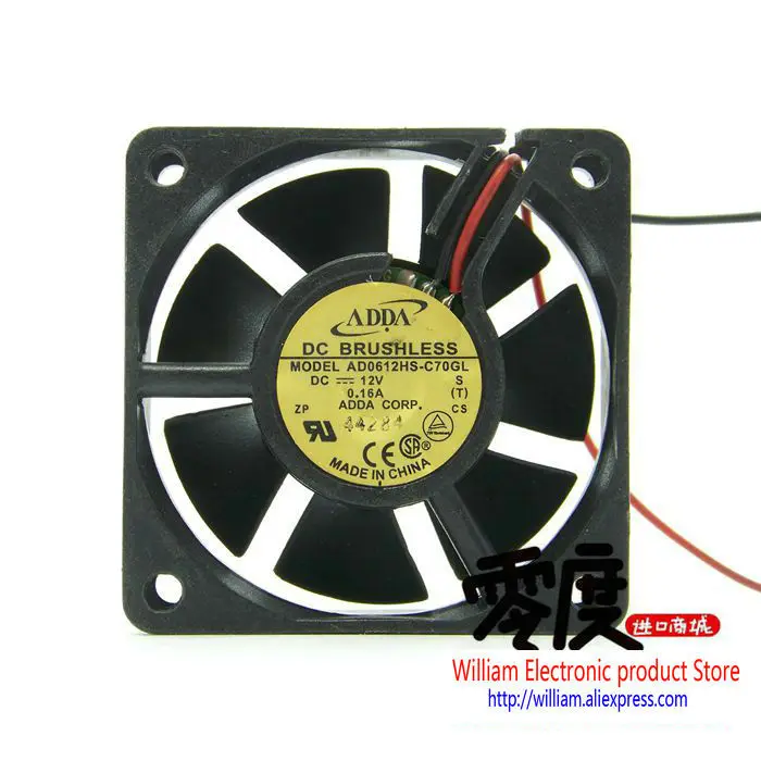 

Original ADDA AD0612HS-C70GL DC12V 0.16A AD0612LS-C70GL 0.08A 60x60x20MM 2Lines Computer Cooling Fan