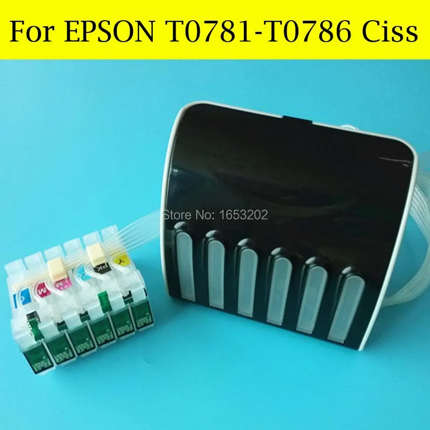 Система Ciss T0781 77/78 для Epson R280 R260 R380 RX580 RX595 RX680 Artisan 50 с дуговым чипом 1 комплект|ciss