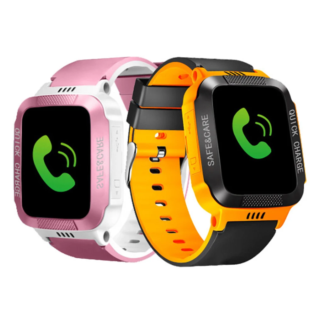 Детские Смарт часы с GPS GSM локатором сенсорный экран трекер SOS фонарик