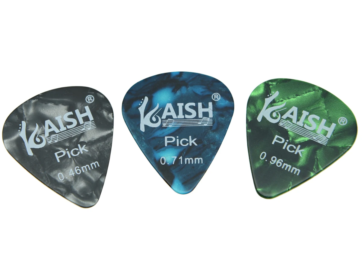 

KAISH 60pcs Smooth Acoustic Electric Guitar Pick Picks 0.46mm 0.71mm 0.96mmThickness Celluloid Plectrum Plectrums