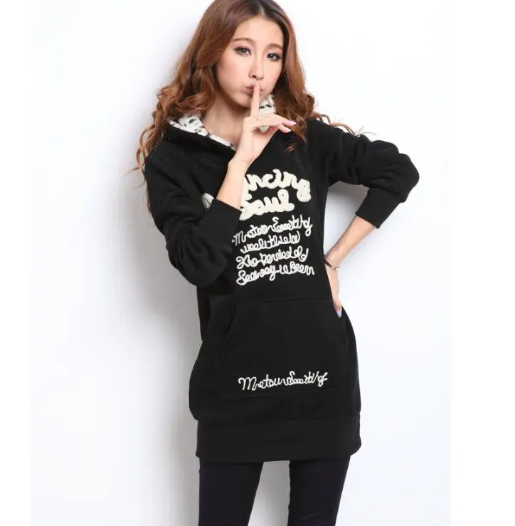 Женские свободные толстовки на осень и зиму флисовые с капюшоном хлопковое