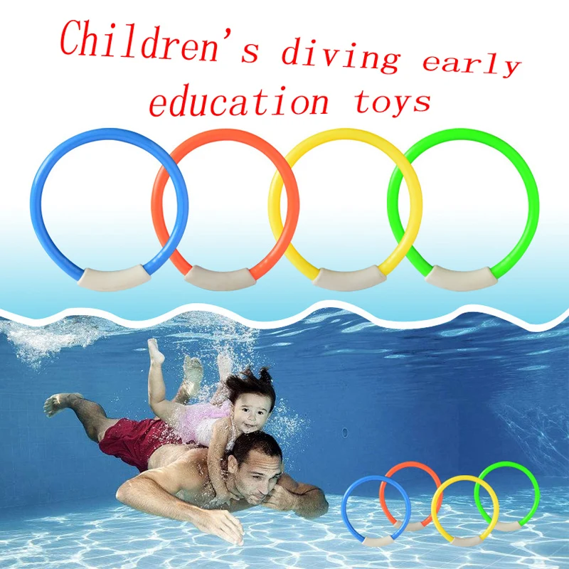 

4pcs Children's Pool Diving Circle Development Children's Intellectual Early Education Diving Toys Swimming pool Accessories