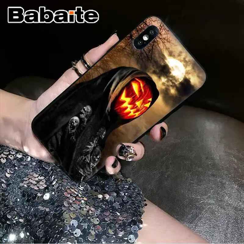 Babaite Тыква Хэллоуин Летучая мышь черный ТПУ Мягкий силиконовый чехол для телефона чехол для iPhone X XS MAX 6 6S 7 7plus 8 8Plus 5 5S XR