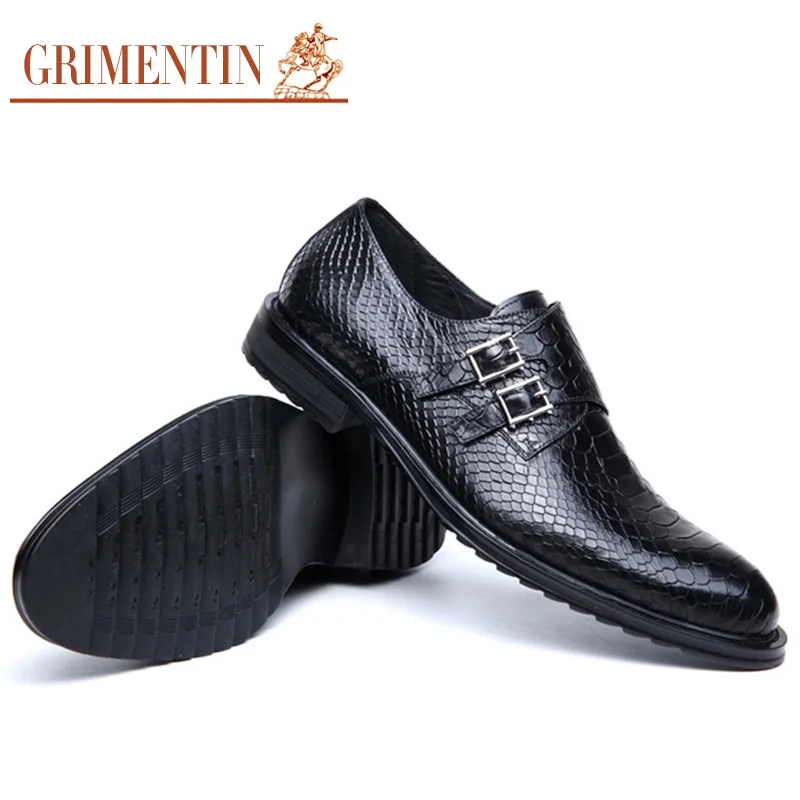 Мужские классические туфли GRIMENTIN винтажные из натуральной кожи на плоской