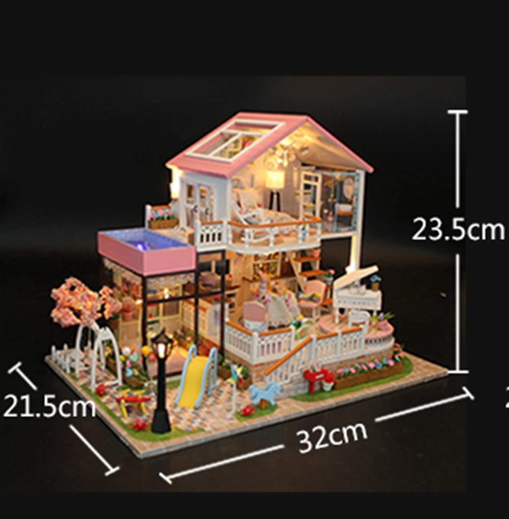 Большой размер Кукольный дом Каса де BONECA миниатюрная Diy игрушка-головоломка модель деревянная мебель игрушки подарки на день рождения сладкое слово кукольный домик