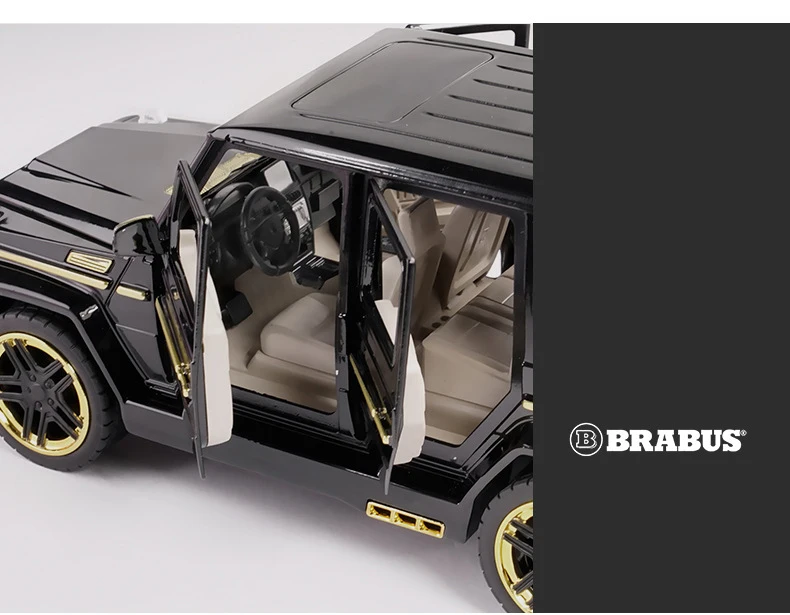 Горячая 1:24 Масштаб колеса литья под давлением автомобиль Benz brabus suv металлическая модель G65 с светильник и звук вытяните назад игрушки коллекция для подарков