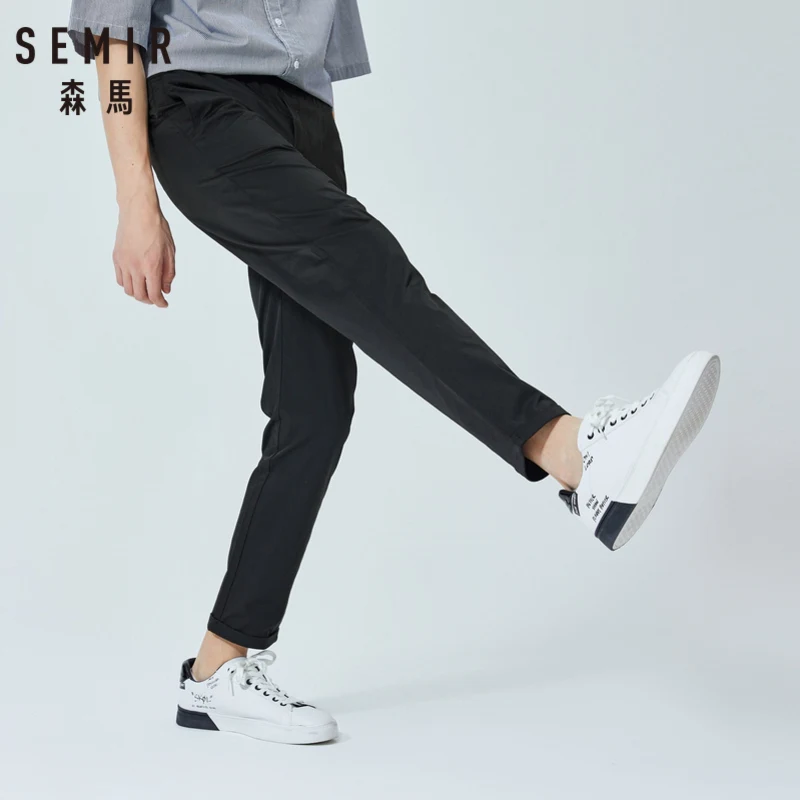 SEMIR повседневные брюки мужские 2019 летние новые корейские трендовые черные стрейч