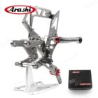 Мотоциклетная подножка Arashi для YAMAHA YZF R1 2015 - 2021 CNC Регулируемые подножки для всадника Задняя деталь R1M R1S RN32 2016 2017