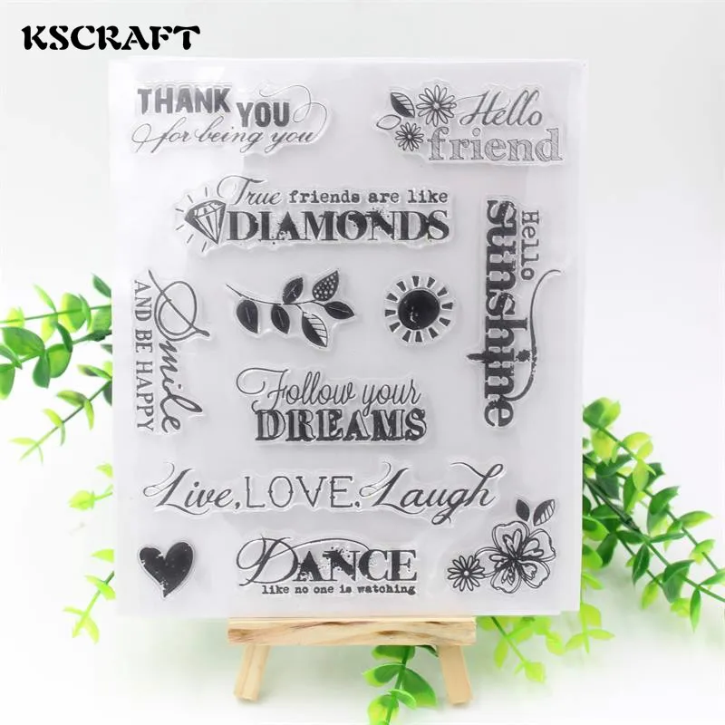 KSCRAFT Hello друг прозрачный силиконовый штамп/печать для DIY Скрапбукинг/фотоальбом
