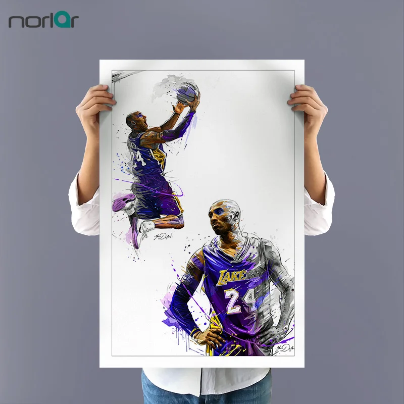 В холст картины из игры Легенда о Коби Брайант в прыжке Wall Art звезд баскетбола