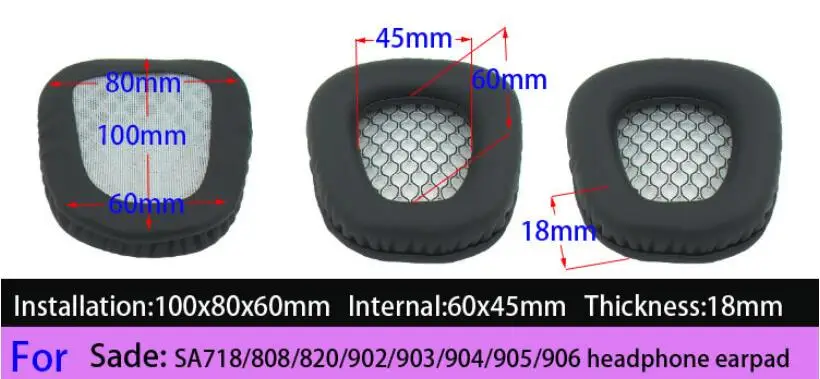 Xrhyy черный с красным Замена Подушки подушечки для SADES SA718 SA-808 SA-820 SA-903 SA-904 SA-905 SA-906 наушники