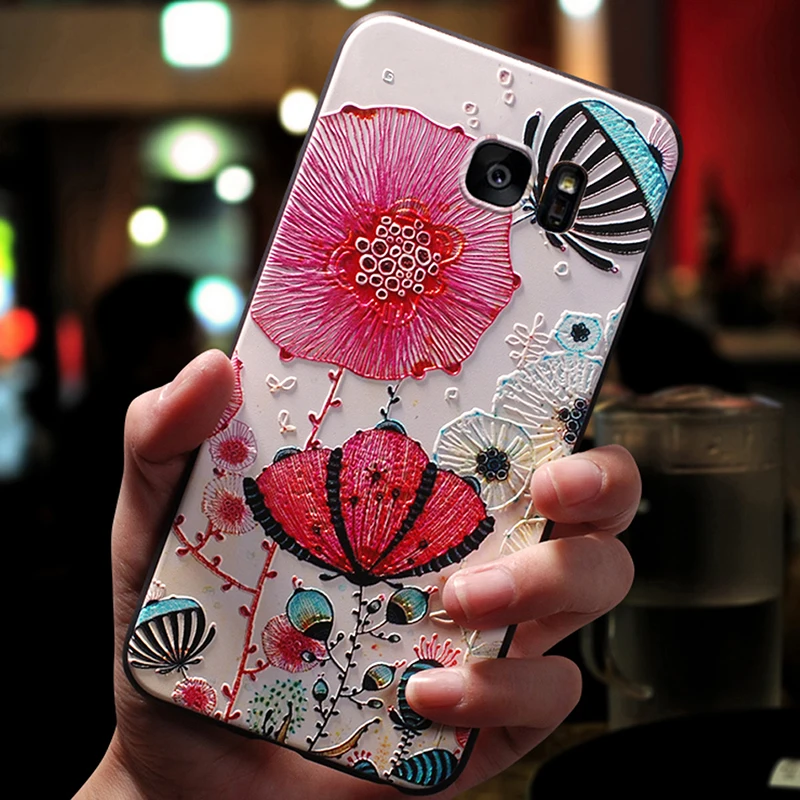 Чехол YonLinTan Luxury Coque Cover для Samsung Galaxy Note 5/Note5 из мягкого 3D силикона с оригинальным рисунком на задней панели.