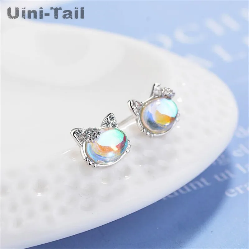 Женские гипоаллергенные серьги коты Uini Tail из серебра 925 пробы|Серьги-гвоздики| |