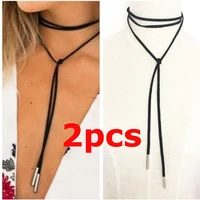 2pcslot fashion trendy choker necklace black leather velvet strip women collar party jewelry neck accessories chokers