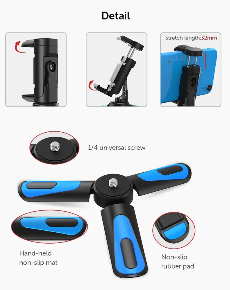 APEXEL 360 Вращение Вертикальная съемка 2 в 1 Мини штатив крепление для телефона Holdr для iPhone Xs Max Xs X 8 7 Plus samsung S8 S9