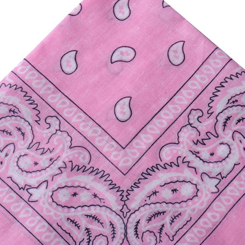 Pink Шарф для велоспорта, мода, хип-хоп, хлопок, бандана, квадратный шарф, черный, красный, Пейсли, повязка на голову, с принтом для женщин/мужчин/мальчиков/девочек - Цвет: Pink
